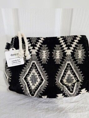 Danica Studio Wanderlust Cosmetic Bag NWT Woven Boho Aztec Zip Pouch